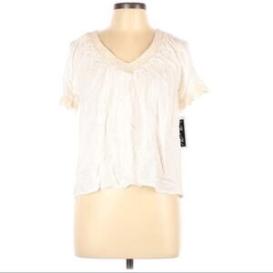 RnB Cold Shoulder Tie Back V-Neck Blouse L